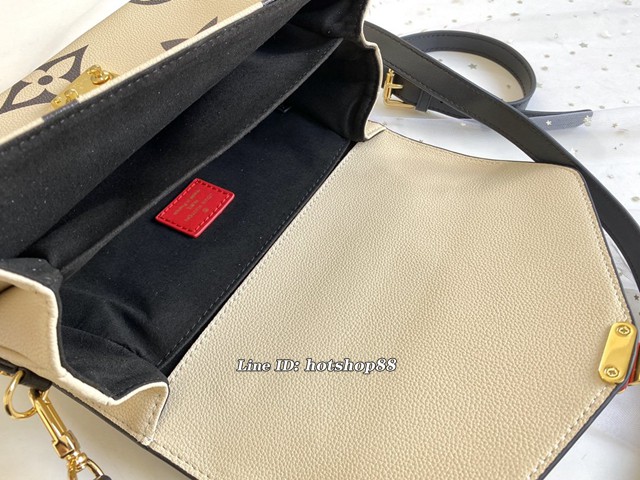 路易威登LV女包 M45384 LV專櫃新款Pochette Métis手袋 LV奶白色壓紋皮革女款手提肩背包 xxlv3127